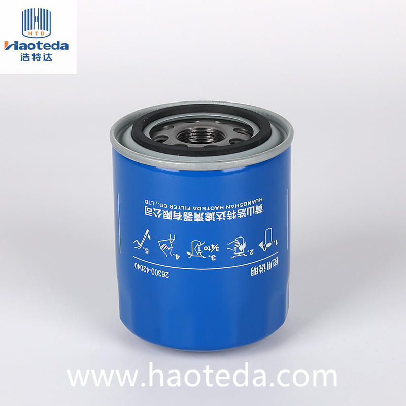 Removal Impurities Engine Oil Filter26300-42040/Jx0808b2 Metal Housing Paper Core